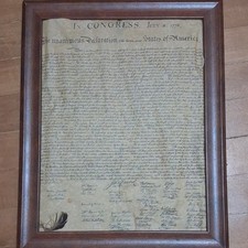 Framed Reproduction US Declaration of Independence Poster Politics Theme