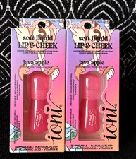 🌺2pk IONI GLOW GETTER JAVA APPLE PINK SOFT LIQUID CHEEK BLUSH LIP OIL LIPGLOSS