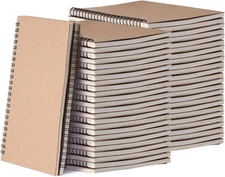 48 Pack A5 Spiral Notebook College Ruled Bulk Inches Brown
