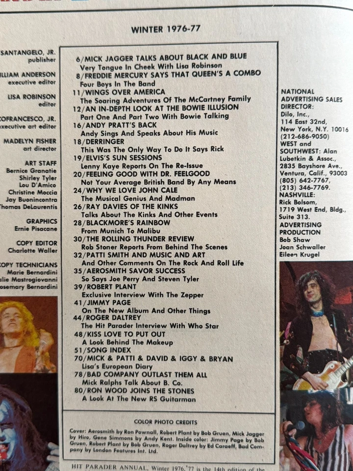 KISS Magazine HIT PARADER ANNUAL Magazine 1976 1977 Vintage Kiss Aucoin Queen - Image 4 of 4