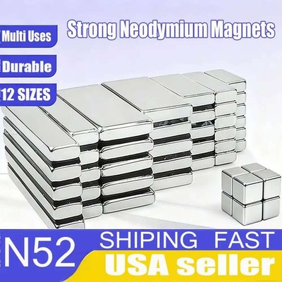 Lot Block Neodymium Magnets Super Strong Rare Earth N52 mini Large Magnet DIY