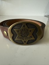 Vintage Wells Fargo Agent Solid Brass Western Belt Buckle/Belt 125th Anniversary