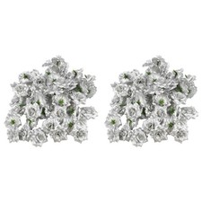  2 Pack Blumenköpfe Silber Rosenköpfe Kunstblumen Silberhochzeit Kranz