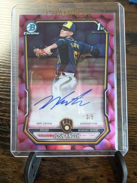 2026 Bowman Josh Knoth Auto/5 Kaugummi-Refraktor #CPA-JK Milwaukee Brewers SP