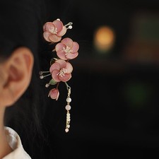 Pink Peach Blossom Hair Comb Hanfu Qipao New Chinese Style Hairpin Accessory