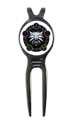 The Witcher Wild Hunt Video Game Golf Ball Marker + Black Gunmetal Divot Tool