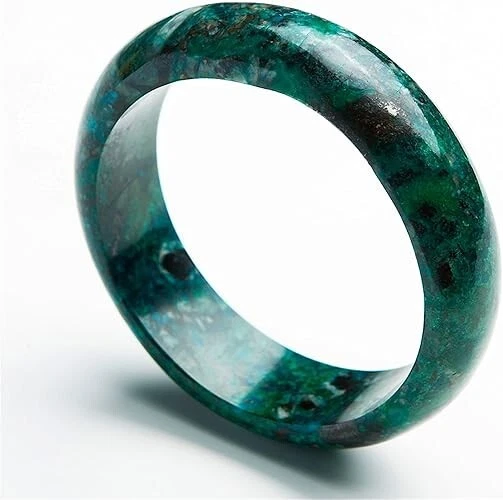 Genuine Green Natural Malachite Chrysocolla Gemstone Fashion Bangle Inner Diamet - Image 3 of 4