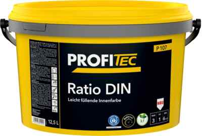 PROFITEC P107 12,5L Ratio DIN weiß sehr gut deckende Wandfarbe Dispersionsfarbe