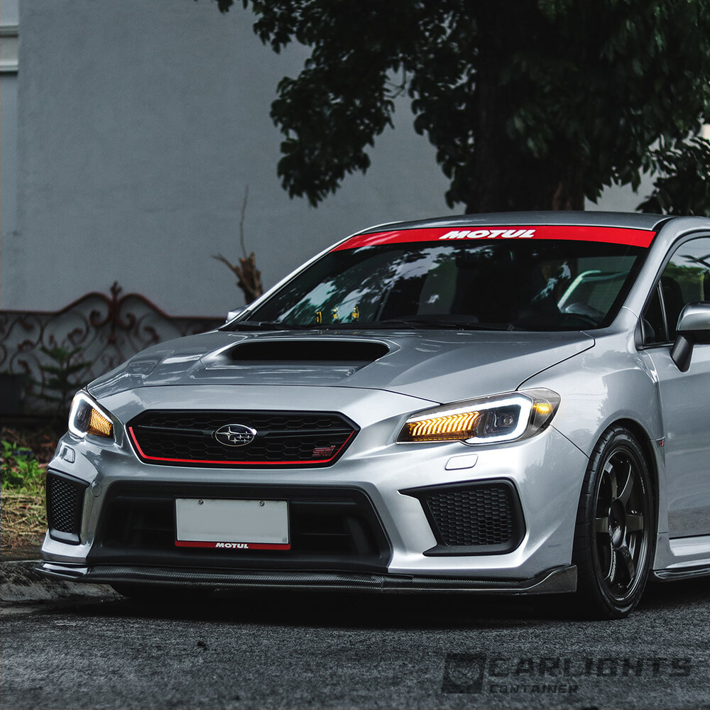 For 2015-2021 Subaru WRX STI Clear LED Sequential Signal Projector Headlights LR