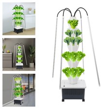 Hydroponic Growing System, 40-Hole Smart Hydroponic Tower w/LED Grow Lights