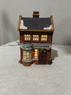 Department 56 Geo Weeton Watchmaker, Complete w/ Lamp & Box-TESTED