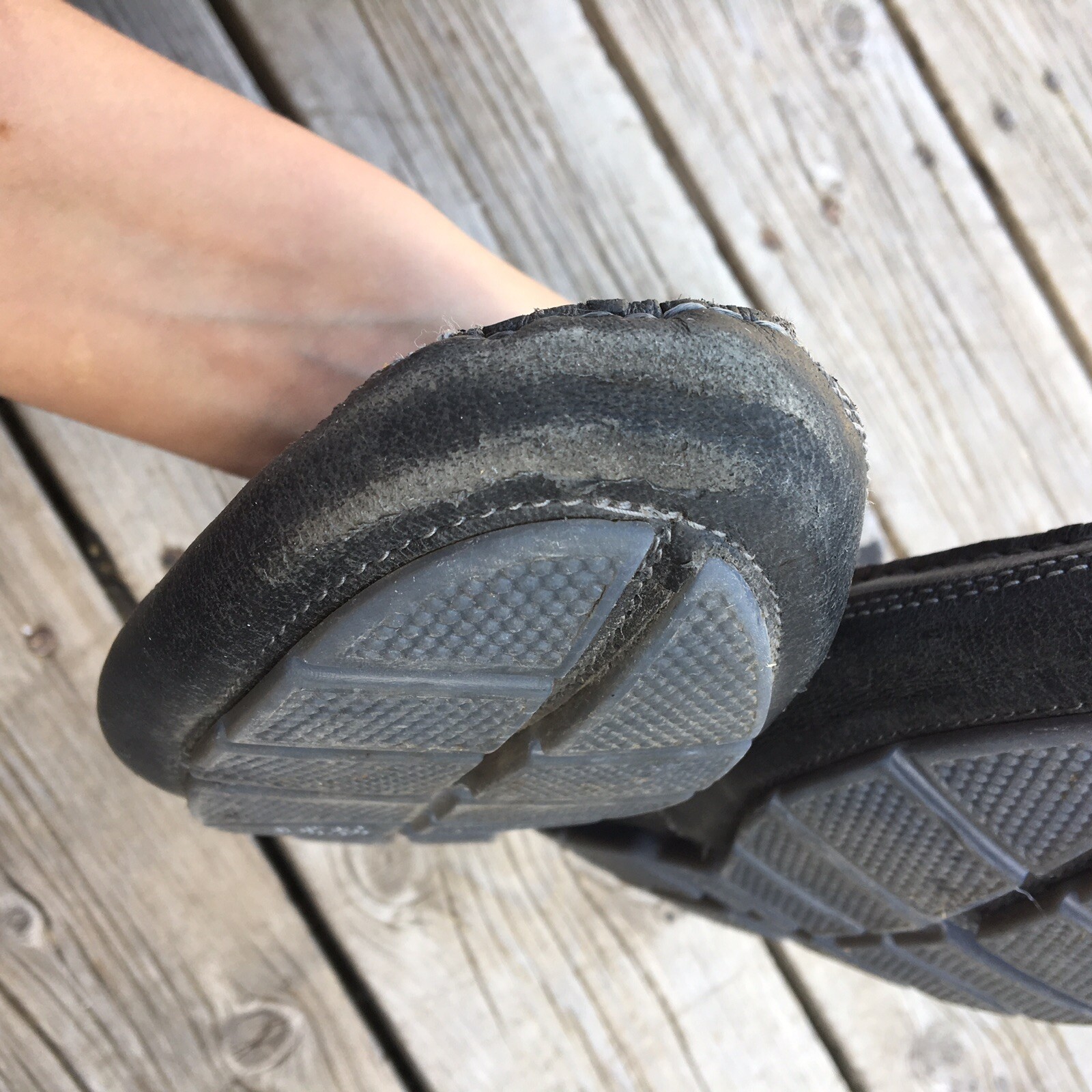 Clarks Collection Black Leather Moc Toe Slip On D… - image 11