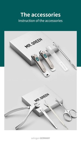 MR.GREEN Maniküre Set Pediküre Sets Nagelknipser Edelstahl Profi Na - Bild 10 von 39