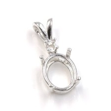 Oval Accented Pre-notched Pendant Mounting