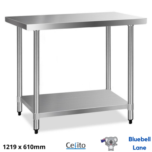 Cefito 1219x610mm Commercial Stainless Steel Kitchen Table Work Prep Bench NEW - Picture 1 of 9