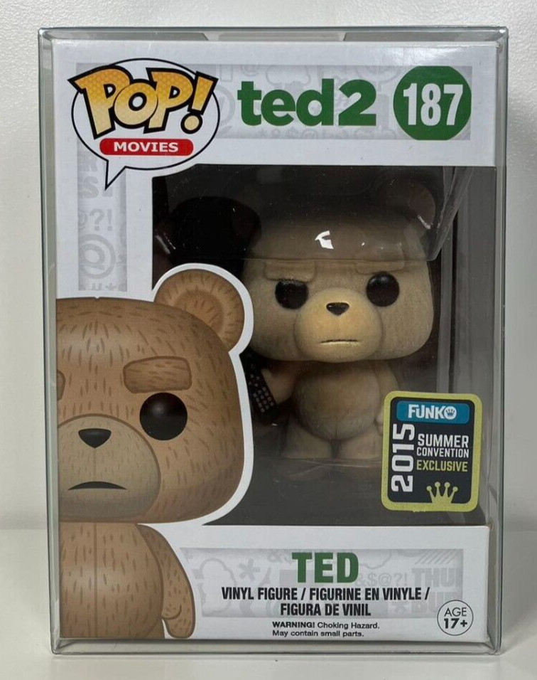 Ted 2 #187 Ted With Remote Flocked Funko Pop! Movies Sdcc 2015 P/P Vaulted Grail