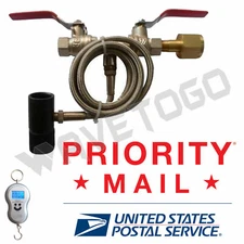Paintball Dual Valve Lever 40" Hose CO2 Fill Station Refill #04 Digital Scale