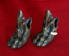 🟡 ANTICHI FREGI / PIEDI PER POLTRONE SCRIVANIE EPOCA 1890 IN BRONZO- A-365