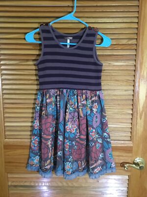Matilda Jane Girls Size 12 Brown You Me Floral Truffle Tank Dress YS-512 