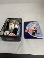 Dilbert Fossil Watch Leather Band Figurine in Tin Box