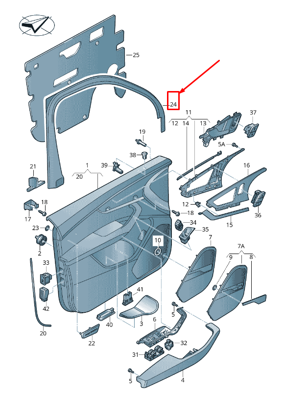 Cadre de vitre de porte avant gauche neuf pour Audi Q7 4M 4M08675874PK d'origine