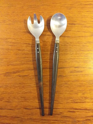 VINTAGE MIDCENTURY DANISH STAINLESS STEEL AND TEAK