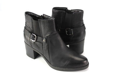 COX Damen Stiefel Stiefelette Boots Winter Leder Schwarz Top