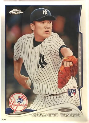 Masahiro Tanaka 2014 Topps Chrome Rookie Card Metall Wandkunst! 3/49