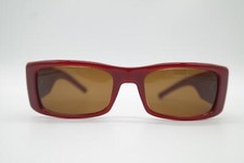 Vintage Calvin Klein CK 3044 Red Silver Square Sunglasses NOS