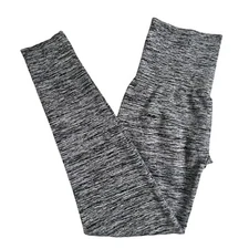 Spanx Assets Womens Gray High Waisted Full Length Leggings Size Large