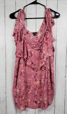 Torrid Cold Shoulder Cami Pink Size 3 Cris-cross Lacing Cleavage Summer 
