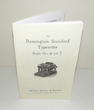 Remington Standard Typewriter Models 6 & 7, Reproduction Instruction Manual thumbnail