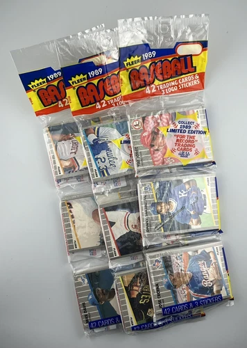 LOT of (3) 1989 Fleer Rack Packs SEALED POSSIBLE Ken Griffey Jr Rookie RC Card