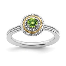 Sterling Silver 14k Stackable Expressions Sterling Silver Peridot Ring
