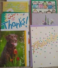New 6 PC THANK YOU Assorted Greeting Cards Lot