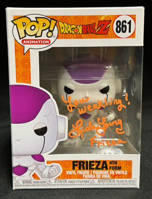 Frieza 4th Form Funko Pop Dragon Ball Z #861 Linda Young Signed ''Weakling!'' PSA
