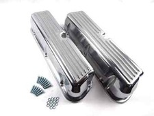 Ford 289 302 351 351w Polished Aluminum Finned Valve Covers No Hole Polish