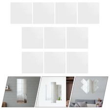 10 Sheets Full Length Mirror Wall Sticker Self Adhesive Strips Stickers