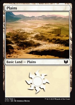 Basic Lands 10 MTG Plains (326), NM-Mint, English Commander 2015