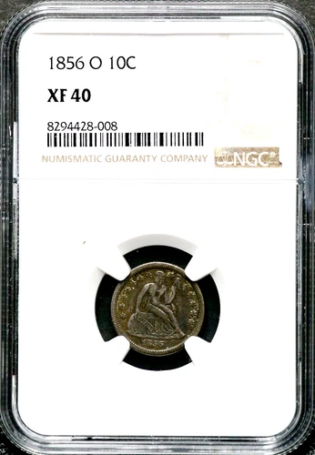 1856 10C Seated Liberty Dime - New Orleans - NGC XF 40  CC435