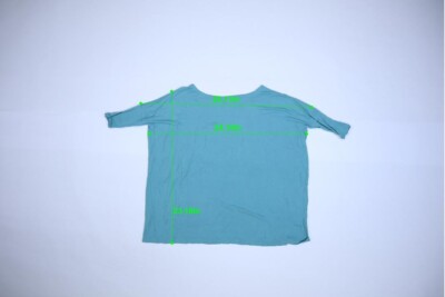 Piko 1988 Womens Teal Short Sleeve Boat Neck Oversized Stretch
