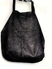 Monserat De Lucca, Women's Tote Bag, Suede Leather W/ Slight Sparkle, Black