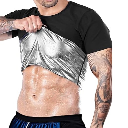 Body Shaper da uomo sudato sauna dimagrante allenatore modellante camicia palestra allenamento gilet - Foto 24 di 37