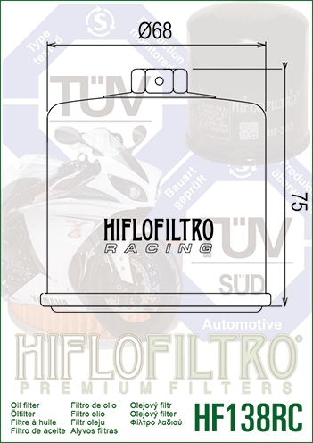 FITS Suzuki VL1500 LC Intruder 05 HiFlo Race Racing Oil Filter HF138RC - Picture 2 of 2
