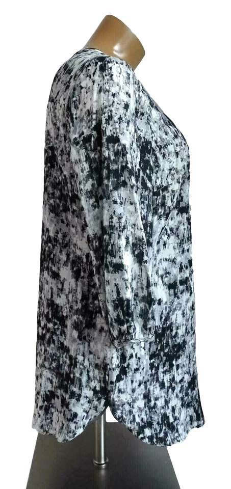 NEU Übergröße elegante Damen Long Bluse Tunika schwarz grau Spitze Glitzer Gr.48 - Bild 3 von 4