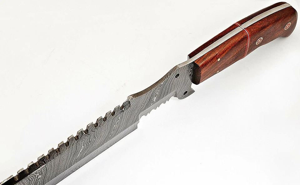 Tanto Custom made Hunting Knife Damascus steel Blade Wood Handle AT-2607NS - Image 3 of 4