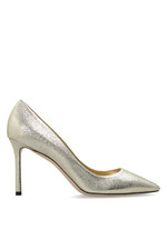 JIMMY CHOO Romy 85mm Platinum Pumps New Authentic