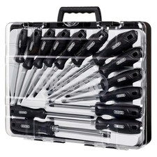 Draper 13588 Screwdriver Set & Case 14pc Hard Grip CRV Slotted Philips Pozi Torx