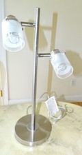 Modern Table Lamp with Frosted Glass Shades 19" TALL Adjustable Lights