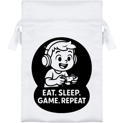 ''Essen. Schlaf. Spiel. Repeat.' Satin Kordelzugbeutel/Beutel (SB054174)